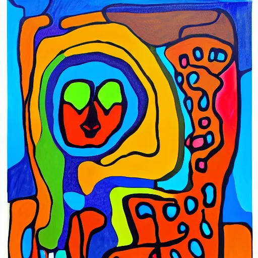 Prompt: artwork inspired by norval morrisseau