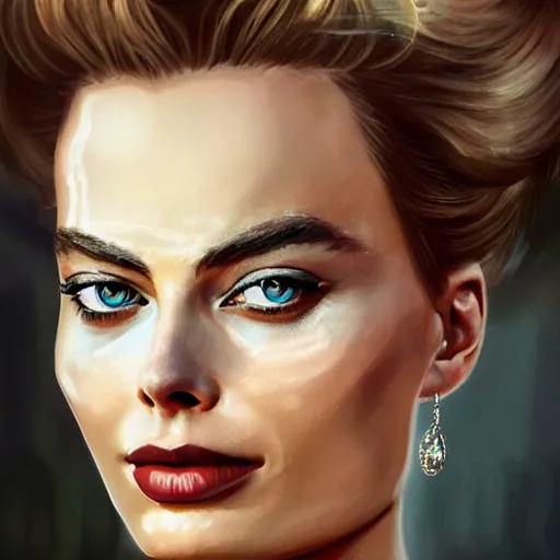 Image similar to margot robbie as a beautiful greek god, highly detailed, detailed face, digital art, trending on artstation