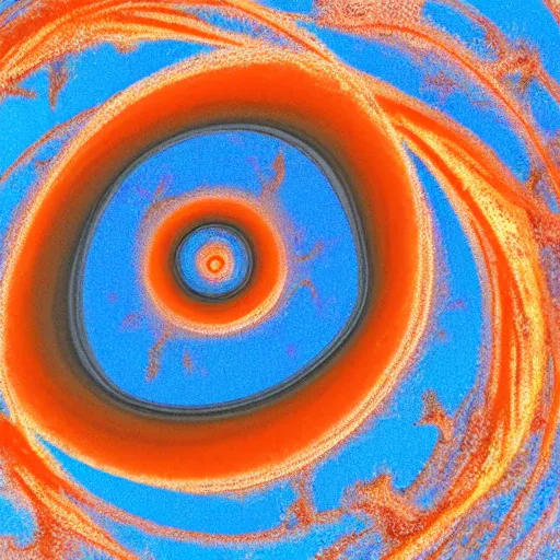 Image similar to effect of cold deformation on a spiral dislocation at the atomic level.