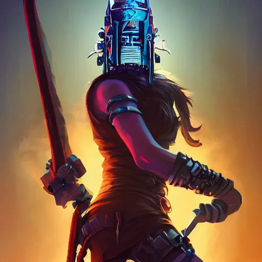 Image similar to cyberpunk viking helmet mask warrior goddess robot ninja fantasy, art gta 5 cover, official fanart behance hd artstation by jesper ejsing, by rhads, makoto shinkai and lois van baarle, ilya kuvshinov, ossdraws