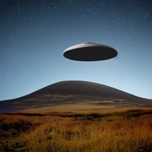 Prompt: Irish mountain with a ufo above it