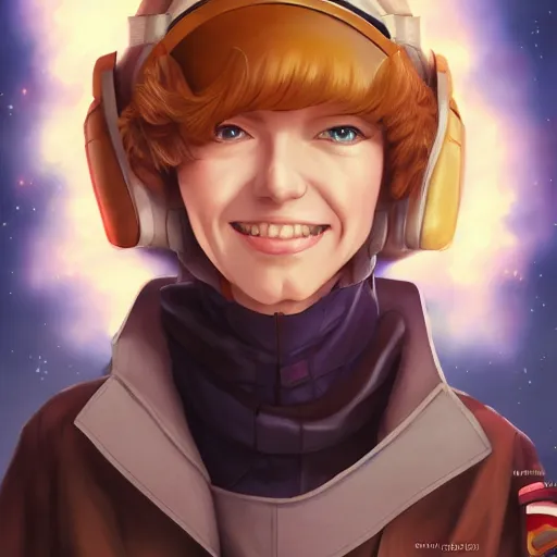 Image similar to portrait of amelia earhart the great pilot of seventh heaven, anime fantasy illustration by tomoyuki yamasaki, kyoto studio, madhouse, ufotable, square enix, cinematic lighting, trending on artstation