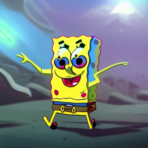 Image similar to spongebob artstation cinematic detailed concept art volumetric light sharp coherent cgsociety symmetric perfect well balanced shadows lotr technogoddess