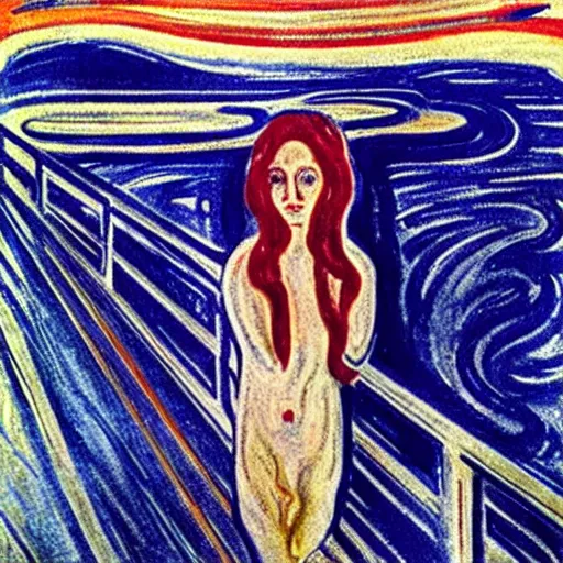 Prompt: Medusa by Edvard Munch