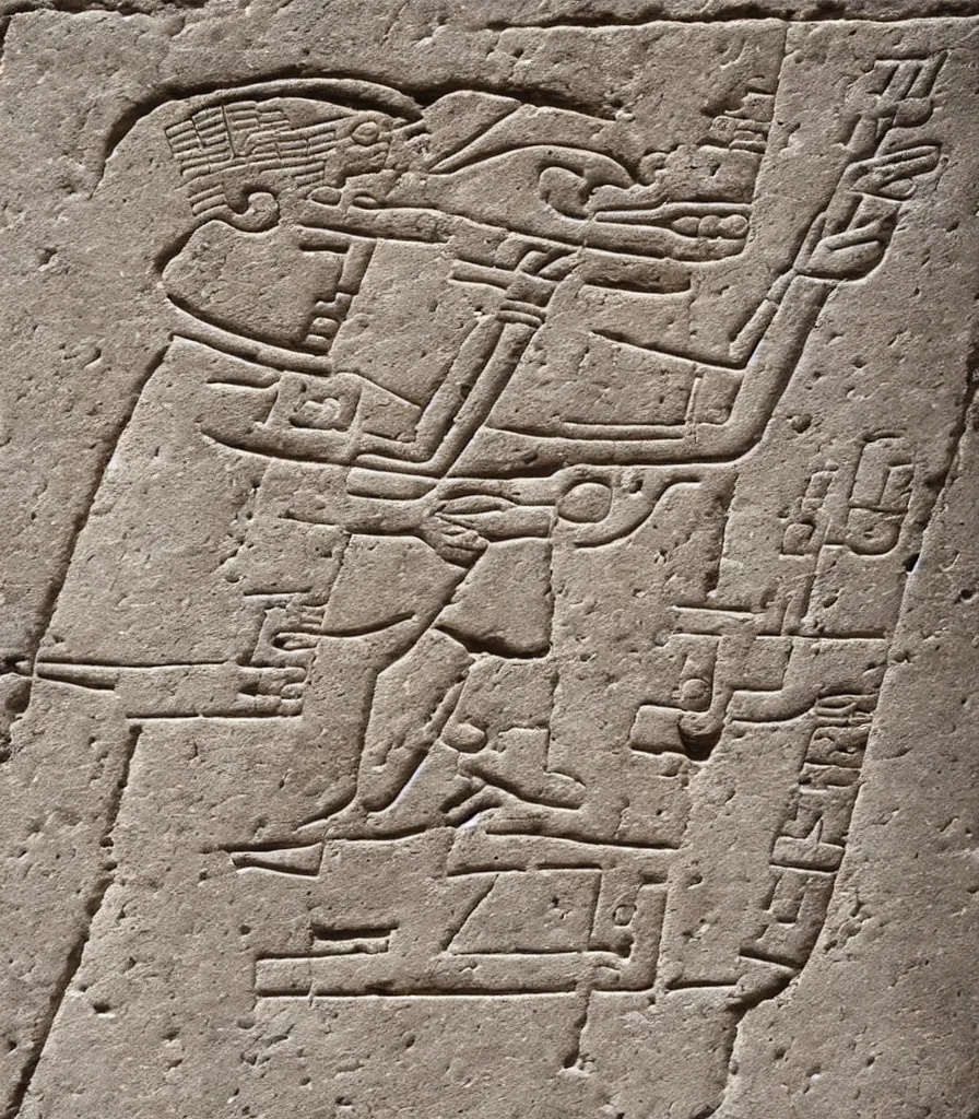 Image similar to ancient hieroglyph engraved into limestone