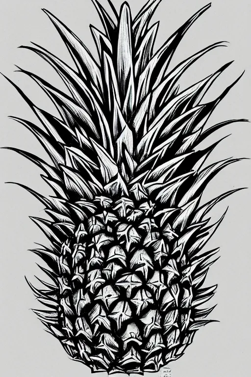 Image similar to pineapple humanoid figure monster, symmetrical, highly detailed, digital art, sharp focus, trending on art station, kentaro miura manga art style