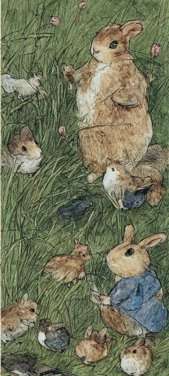 Prompt: illustration by Beatrix Potter