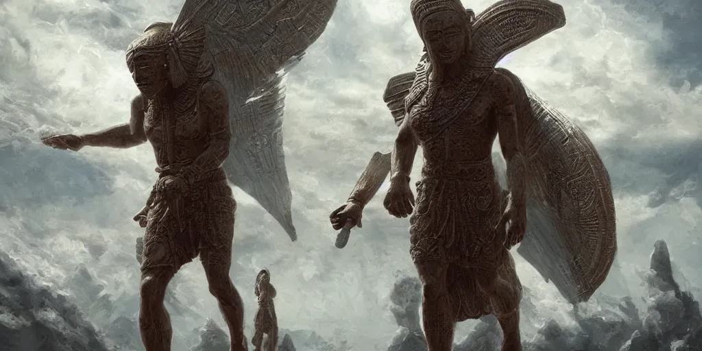 Image similar to the arrival of the anunnaki, artstation