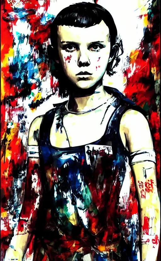 Image similar to Millie Bobby Brown by Yoji Shinkawa