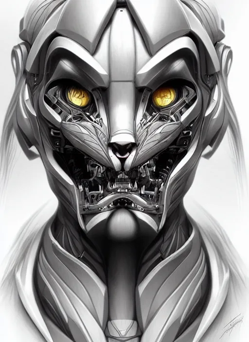 Prompt: portrait of a cyborg lion by Artgerm, biomechanical, hyper detailled, trending on artstation