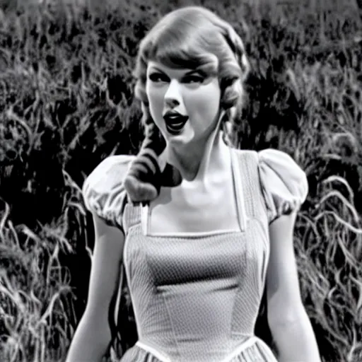 Image similar to film still of taylor swift as dorothy, the wizard of oz ( 1 9 9 0 ), directed by david lynch