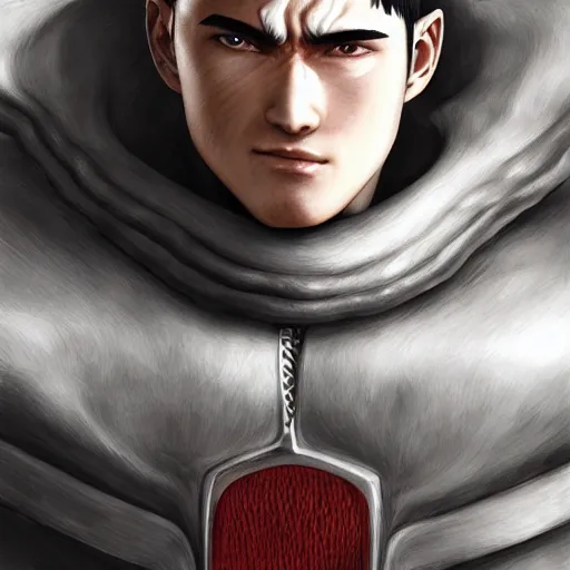 Prompt: photorealistic portrait of guts from berserk extremely detailed, made by wlop and maxwell boas