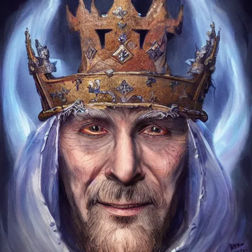 Image similar to an Artstation 3d render of Very very very very highly detailed beautiful mystic portrait of a phantom king with galaxy, tattoos by Anton Pieck, intricate, extremely detailed, digital painting, artstation, concept art, smooth, sharp focus, illustration, intimidating lighting, incredible art,