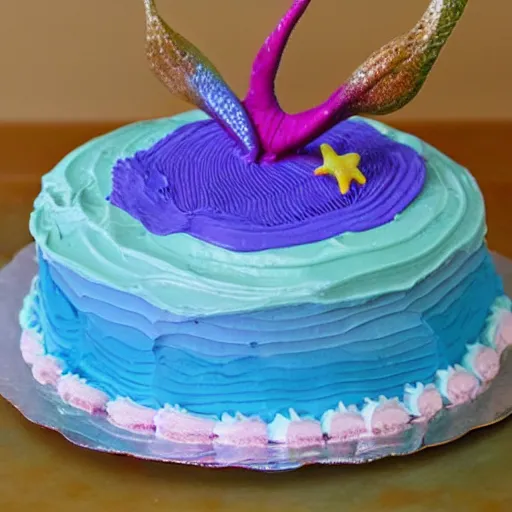 Image similar to mermaid cake, homemade,