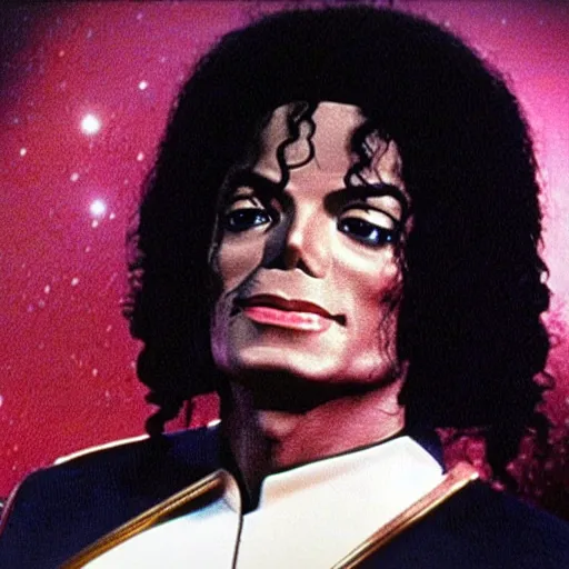 Image similar to A still of Michael Jackson in Star Trek (1966) realistic,detailed,close up