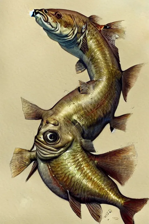 Prompt: ( ( ( ( ( anthropomorph fish. muted colors. ) ) ) ) ) by jean - baptiste monge!!!!!!!!!!!!!!!!!!!!!!!!!!!