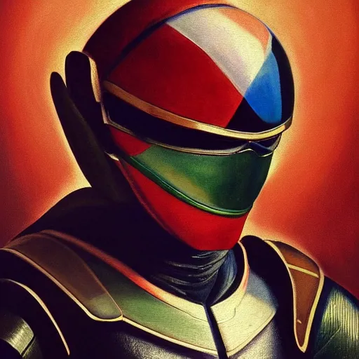 Image similar to a realistic painting by Michaelangelo depicting the Kamen Rider with the head of Kabutaku in the Renaissance,smooth,Sharp focus,high detailed,high resolution,fine art, upper body,bright colour,trending on Artstation.