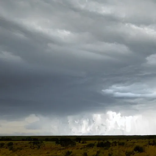 Prompt: wild weather rolling in on blue moon station