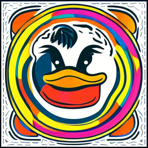 Image similar to portrait of a duck, sticker, highly detailed, colorful, illustration, smooth and clean vector curves, no jagged lines, vector art, smooth