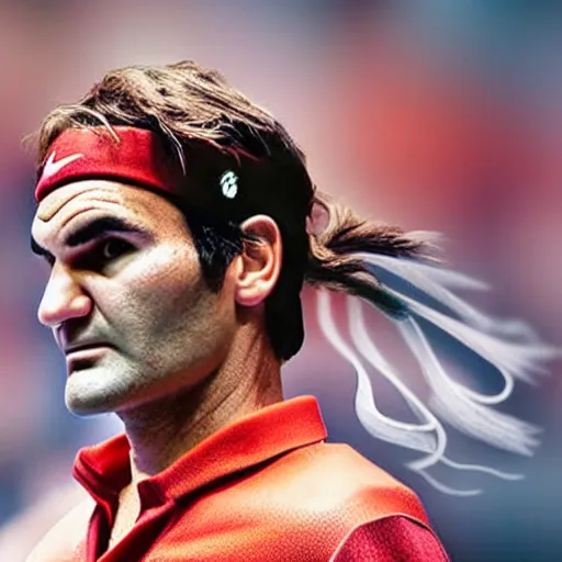 Prompt: Roger Federer in Samurai costume, intricate details, hyper realistic, soft lighting, epic