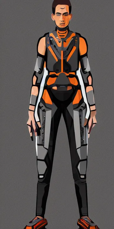 Prompt: a full body portrait of a futuristic citizen