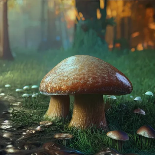 Image similar to texture of glowing mushrooms, beautiful light, low saturation, fantasy book, d & d, high detail, 8 k, oil painting, octane render, dark fantasy