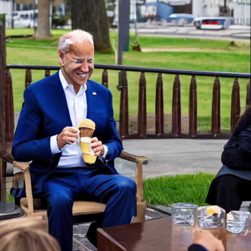 Prompt: Joe Biden eating ice cream