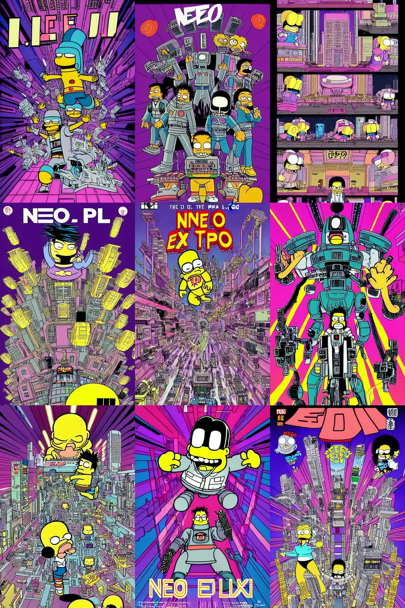 Image similar to neo tokyo is about to e. x. p. l. o. d. e.! by matt groening