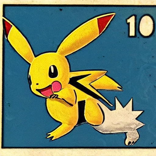 Prompt: a pokémon card from 1930, very detailed