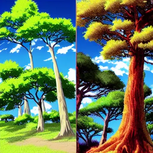 Prompt: anime trees