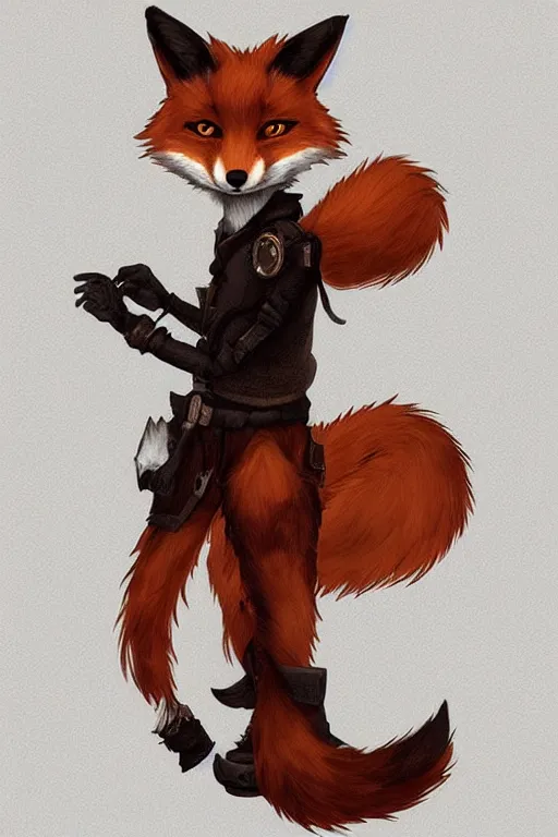 Image similar to a fox fursona, trending on artstation, by kawacy, furry art, digital art, steampunk, high quality, backlighting