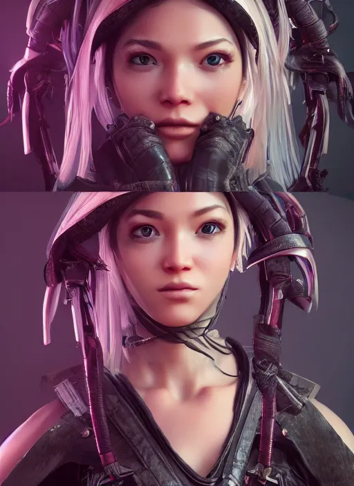 Image similar to beautiful ninja girl, hyper detailed, digital art, cinematic lighting, studio quality, smooth render, unreal engine 5, octane renderer