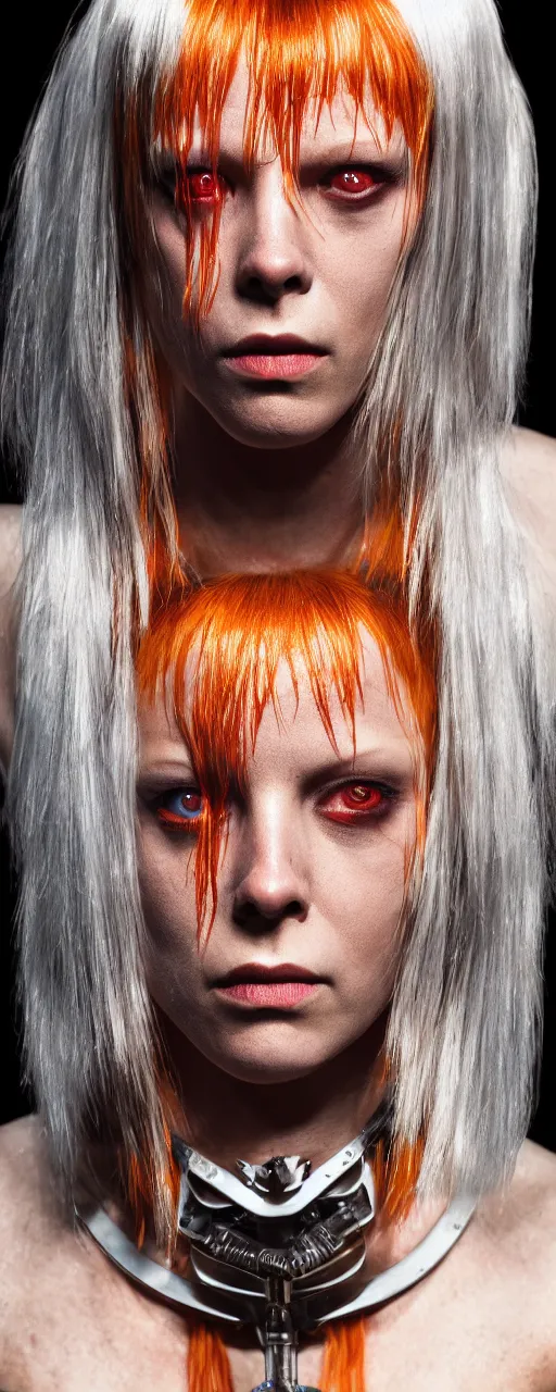 Image similar to Leeloo from the Fifth Element movie portrait. 8k. Luc Beson. Orb Light. Cinematic lighting. Hollywood. flares. studio. by Pete Morbacher and Emil Melmoth, insanely detailed, trending on artstation, sharp focus, post-processing
