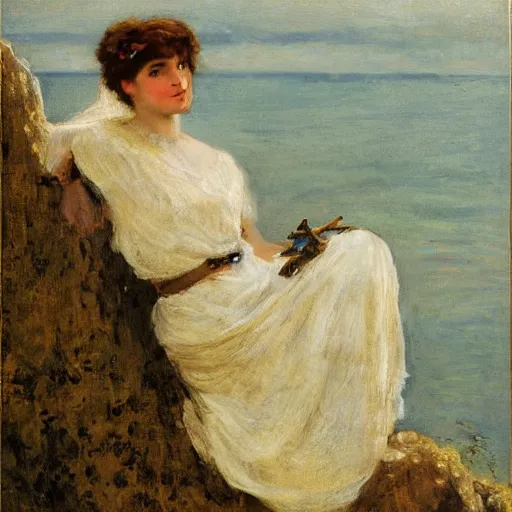 Image similar to female adventurer by alfred stevens