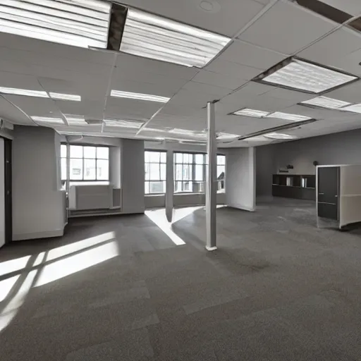 Image similar to medium shots, offices, open space, vintage, very high detail, realistic