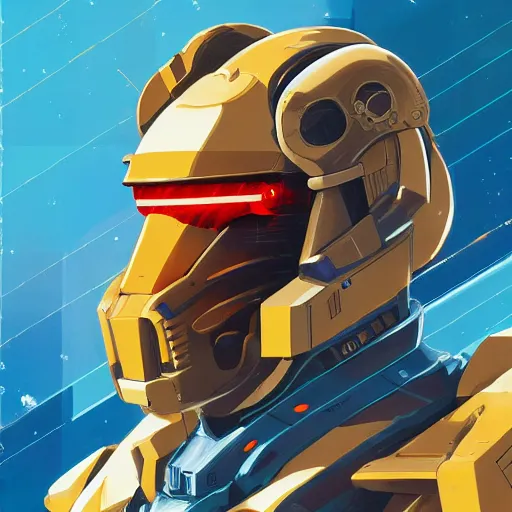 Prompt: portrait of a lion as a gundam pilot, with an intricate, detailed, urban inspired hiphop afro futuristic helmet, vector behance hd jesper ejsing, rhads, makoto shinkai, lois van baarle, ilya kuvshinov, rossdraws, hd, 3 2 k, ilya kuvshinov, gustav klimt