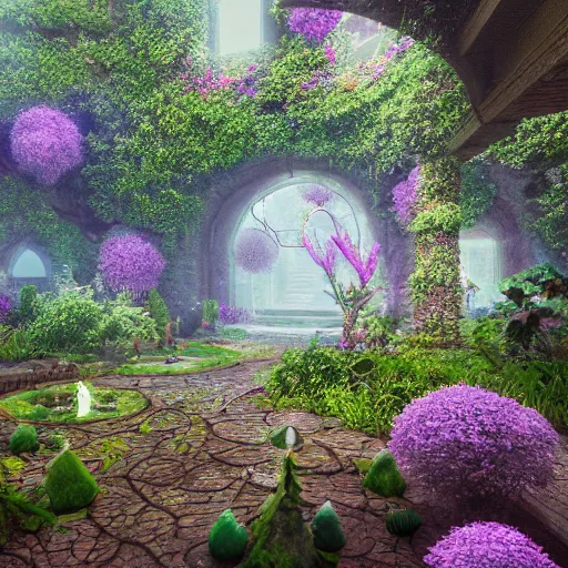 Image similar to ,inside a magical ethereal garden, highly detailed, 4k, HDR, award-winning, artstation, octane render