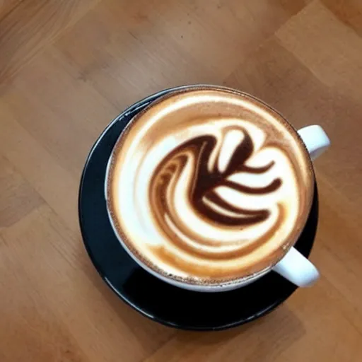 latte art is a method of preparing coffee created by, Stable Diffusion