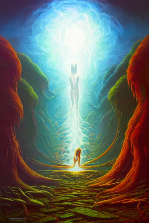 Prompt: The Ayahuasca Spirit, by Noah Bradley