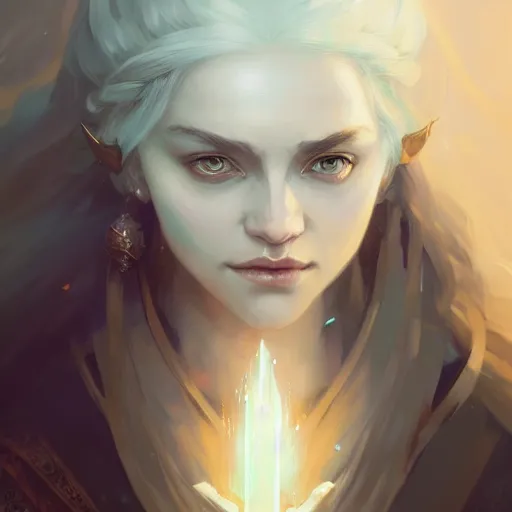 Prompt: a beautiful portrait of a beautiful white sorceress, game of thrones concept art by pete mohrbacher and guweiz and ilya kuvshinov, digital art, highly detailed, intricate, sharp focus, trending on artstation hq, deviantart, unreal engine 5, 4 k uhd image