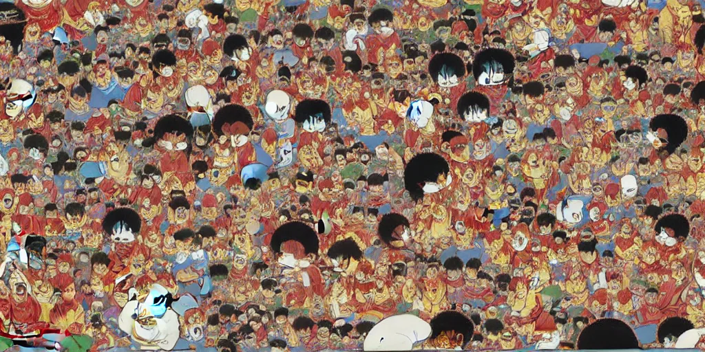 Prompt: 8 k uhd recursive image of praying buddhist cats, by katsuhiro otomo, anime, cartoon