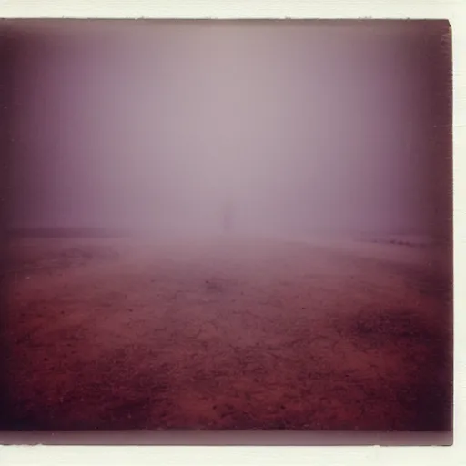 Image similar to you are alone at the end of the time, desolation, polaroid, empty, foggy