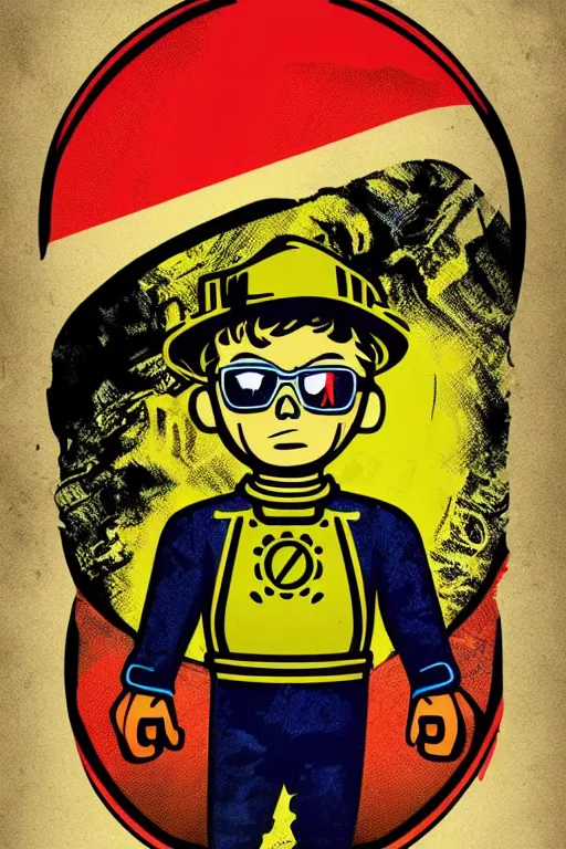 Image similar to fallout 7 6 retro futurist illustration art by butcher billy, sticker, colorful, illustration, highly detailed, simple, smooth and clean vector curves, no jagged lines, vector art, smooth andy warhol style