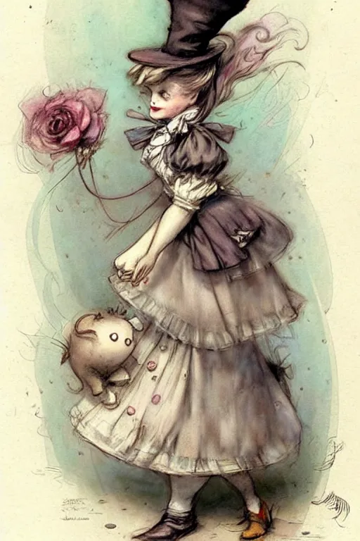 Prompt: (((((1950s alice in wonderland. muted colors.))))) by Jean-Baptiste Monge !!!!!!!!!!!!!!!!!!!!!!!!!!!