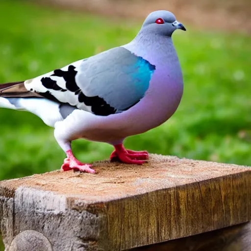 Prompt: a pigeon eating a sandwich, wildlife photography, pigeon bird