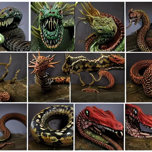 Image similar to Serpent King, snakes, Grubby, volatile, abomination, highly detailed, maximalist