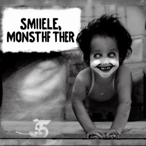 Prompt: smile for the monsters