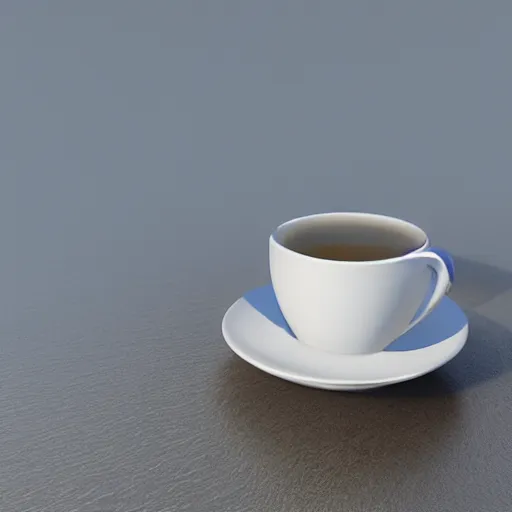 Image similar to teacup filled with the ocean, octane render, moddy lighting, big waves, white tea cup, ultra realistic, detailed,