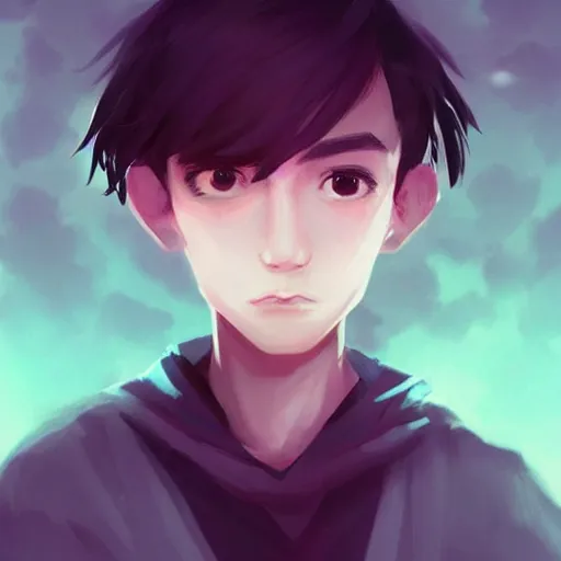 Prompt: A boy who has a scar on his left eye+dark+evil+concept art+artstation+by rossdraws+ depicted as a beautiful Instagram profile picture