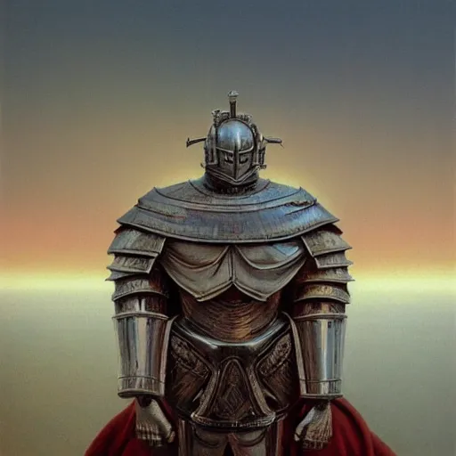 Image similar to god emperor donald trump, knight armour, zdzisław beksinski, pianting